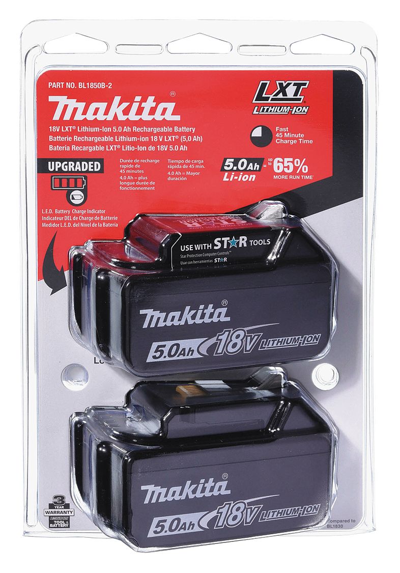 Makita BL1850B 18V LXT 5.0Ah Lithium-Ion Batteries (Twin Pack)